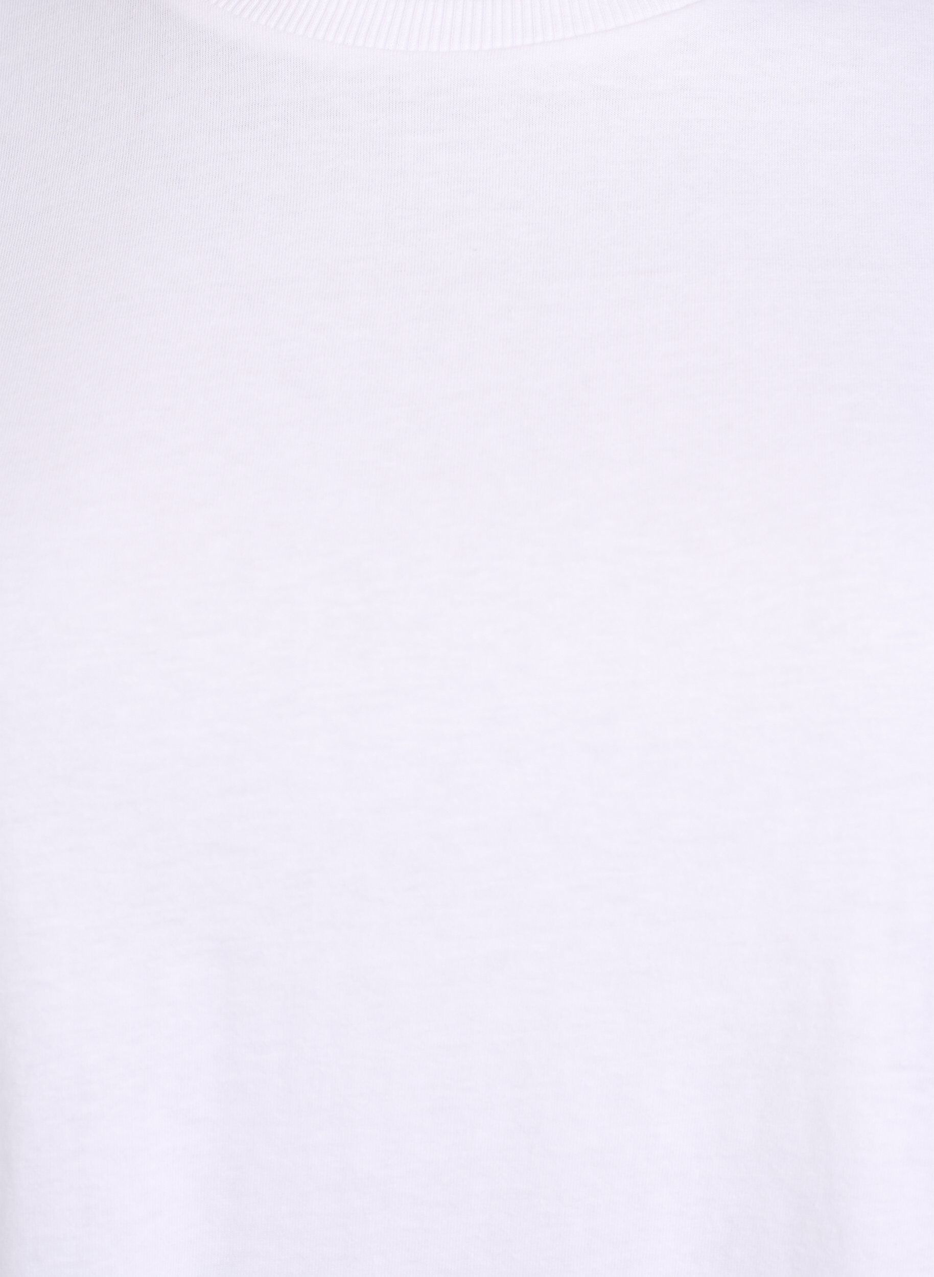 Zizzi T-shirt basic en coton avec &eacute;paulettes, Blanc, Packshot image number 2
