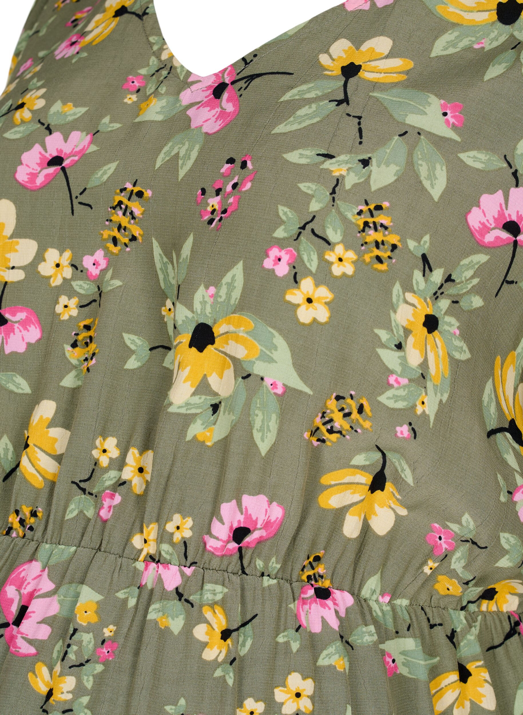Zizzi Blouse de maternit&eacute; &agrave; fleurs en viscose, Green Flower Print, Packshot image number 2