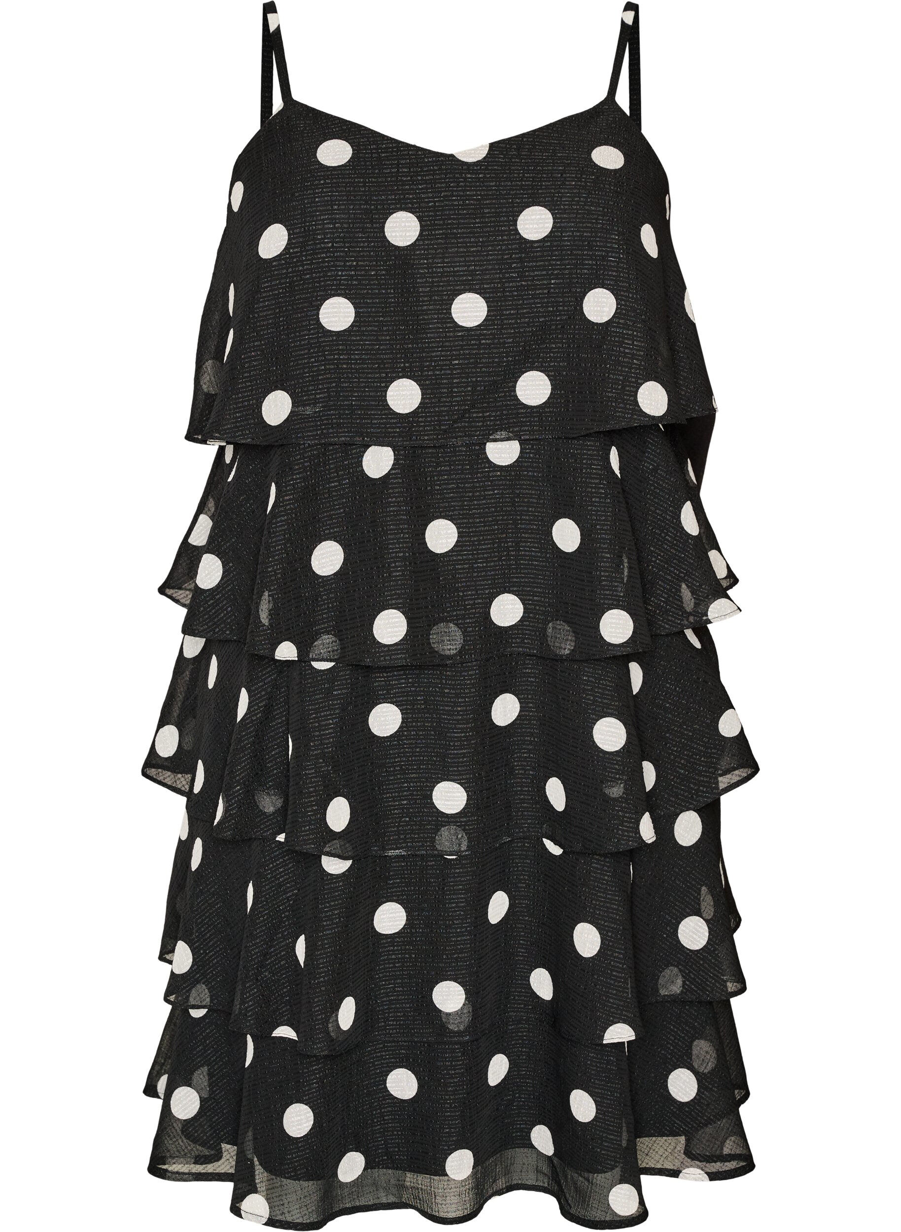 Robe &agrave; volants superpos&eacute;s avec fines bretelles