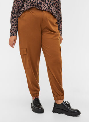 Pantalon ample avec bord élastique et poches, Rubber, Model image number 2