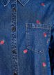 Chemise en denim avec des fraises brodées, Bleu, Packshot image number 2