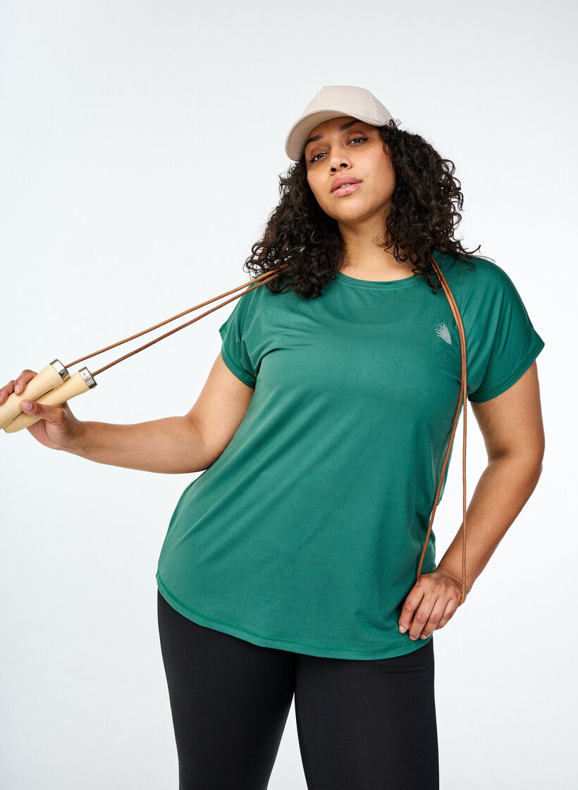 T-shirt de sport uni, Vert, Image image number 0