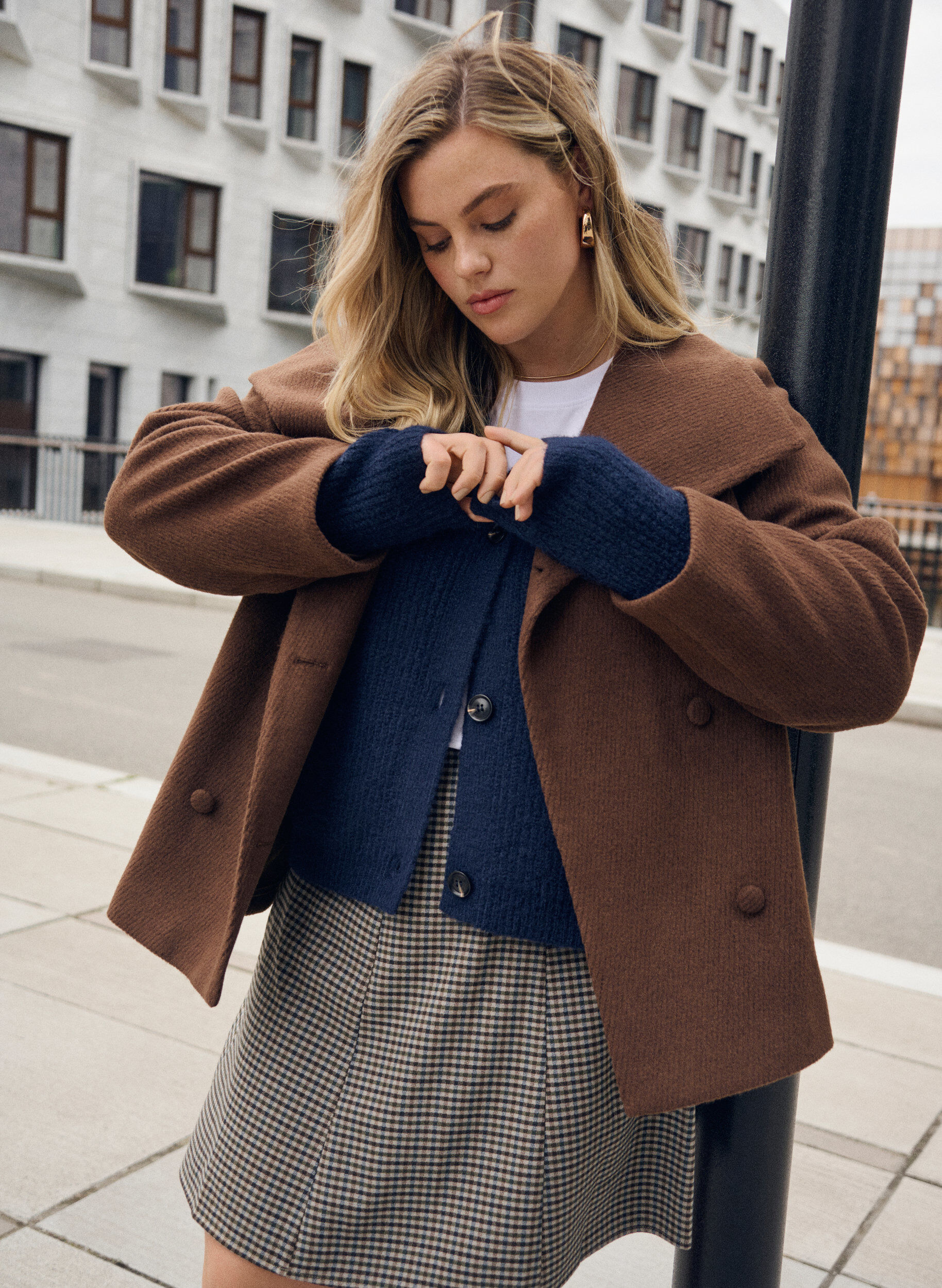 Zizzi Cardigan en maille &agrave; col V, Bleu, Image image number 0