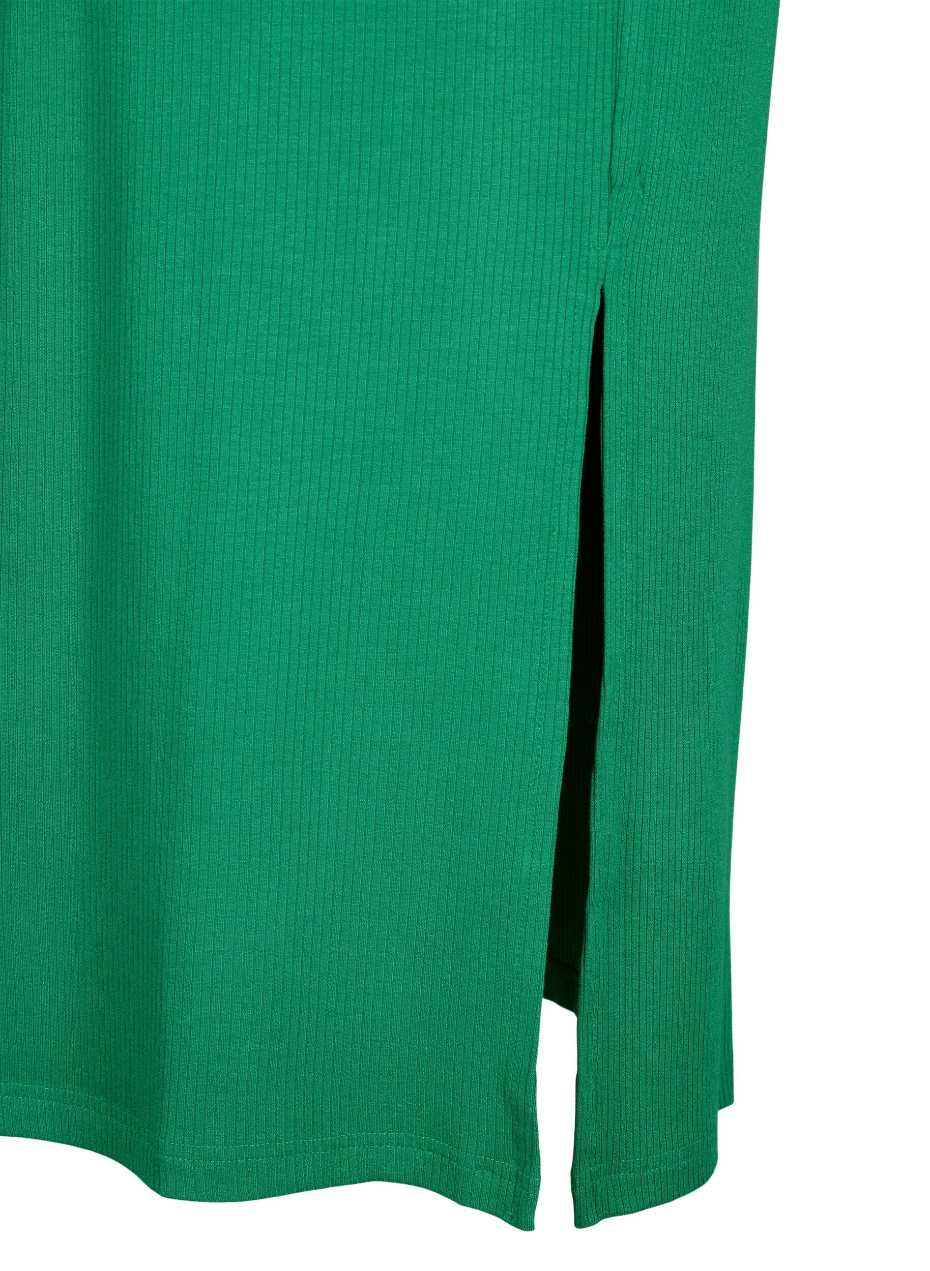 Zizzi Jupe midi ajust&eacute;e en viscose, Vert, Packshot image number 3