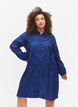 Chemise longue en jacquard, Mazarine Blue, Model image number 0