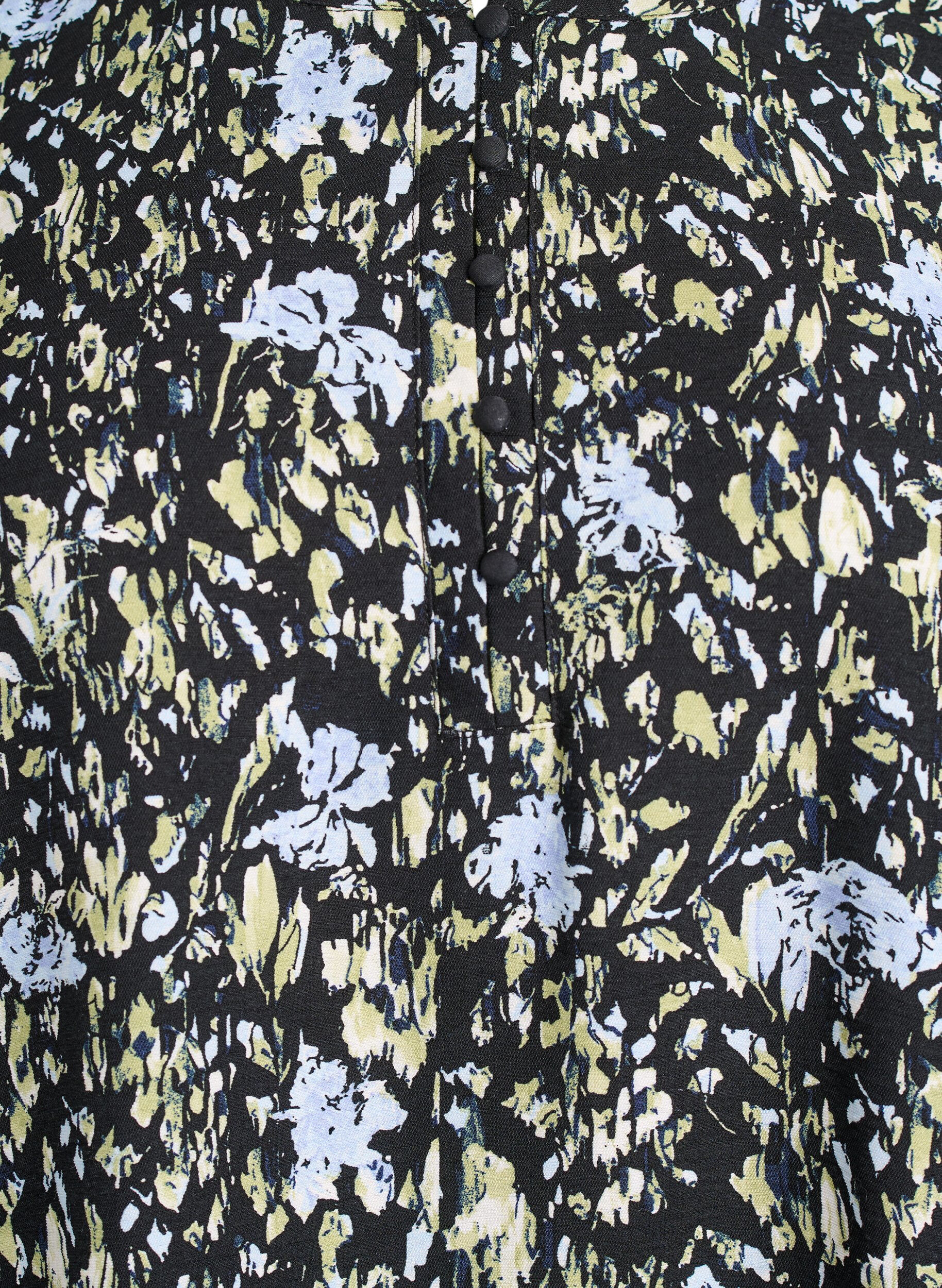 Zizzi Chemisier &agrave; manches longues avec motif et boutons, Noir, Packshot image number 2