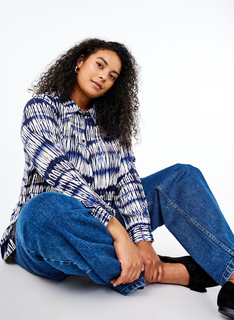 Chemise à motifs, Bleu, Image image number 0