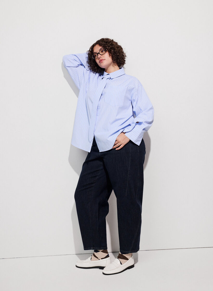 Chemise ample avec lien &agrave; nouer, Bleu Clair, Image image number 0