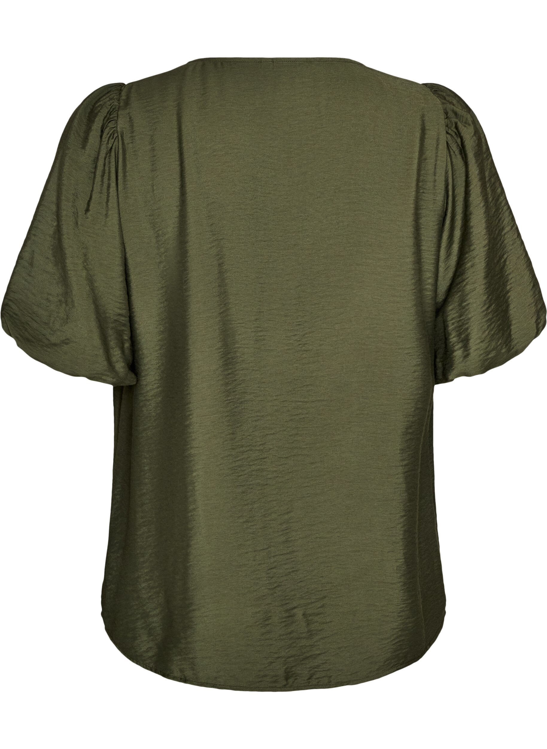 ZizziBlouse avec manches ballon et col en V, Vert, Packshot image number 1