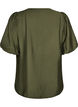 Blouse avec manches ballon et col en V, Vert, Packshot image number 1