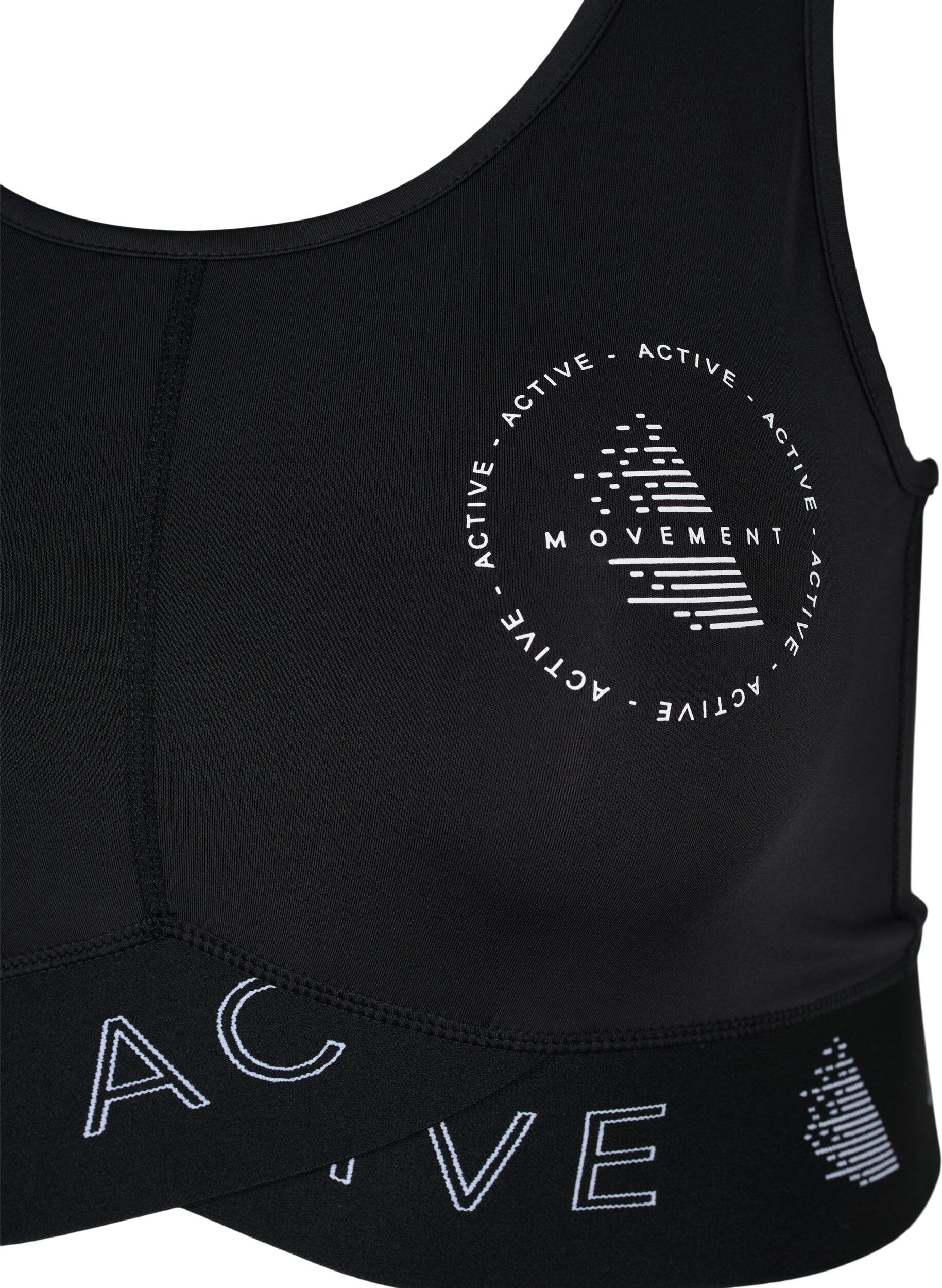 Zizzi Soutien-gorge de sport avec impression de texte, Black, Packshot image number 2