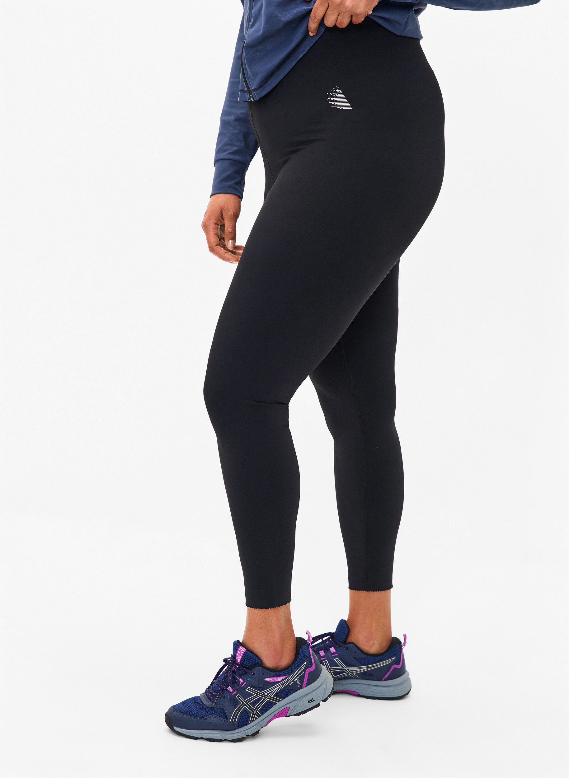 Zizzi Leggins d'exercice court avec poche, Noir, Model image number 0