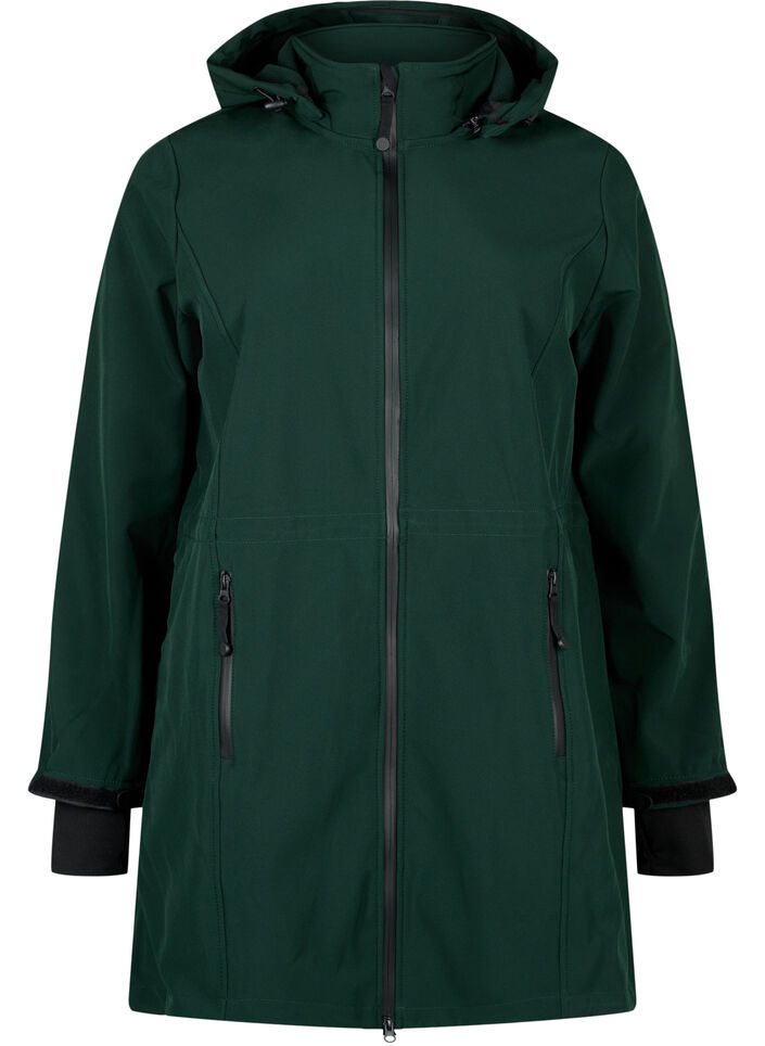Veste softshell avec capuche amovible, Vert foncé, Packshot image number 0