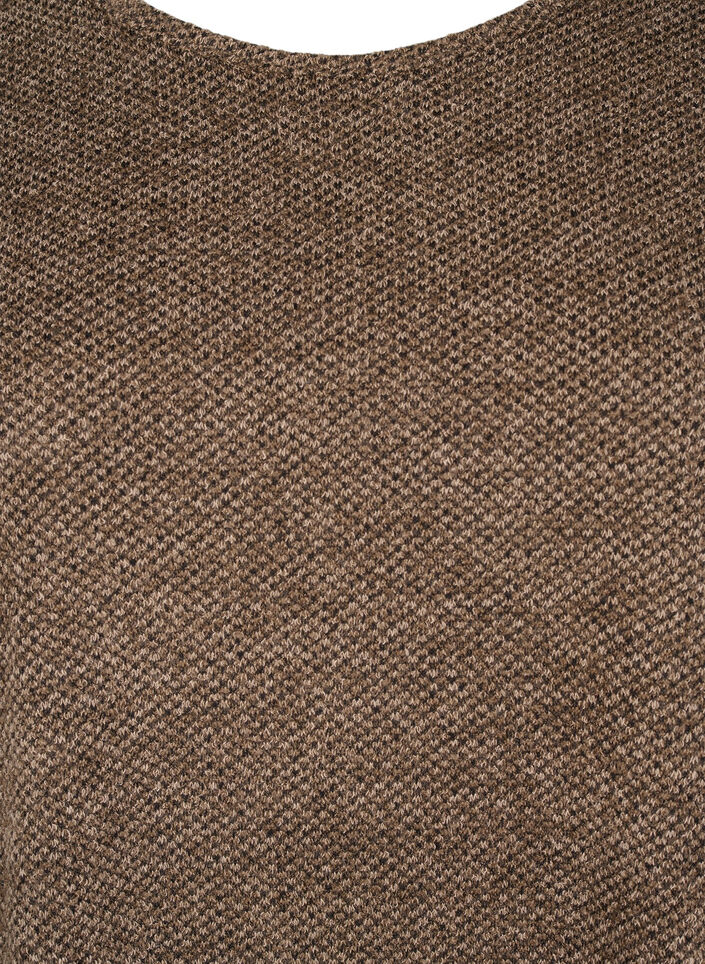 Chemisier en mélange avec col rond et manches longues, Caribou, Packshot image number 2