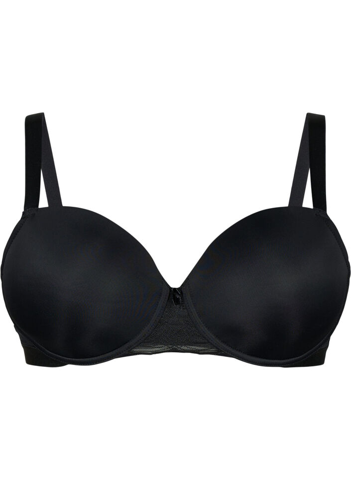 Soutien-gorge moulé en tulle, Noir, Packshot