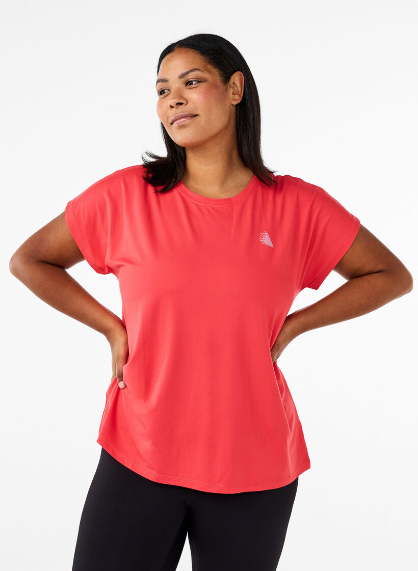 T-shirt de sport uni, Rouge, Model image number 0