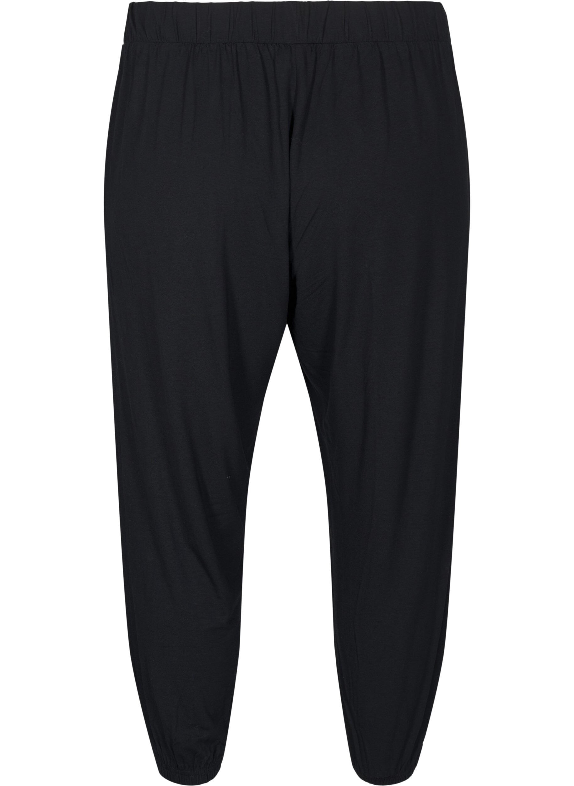 Zizzi Pantalon en jersey 3/4 &agrave; taille haute, Black, Packshot image number 1