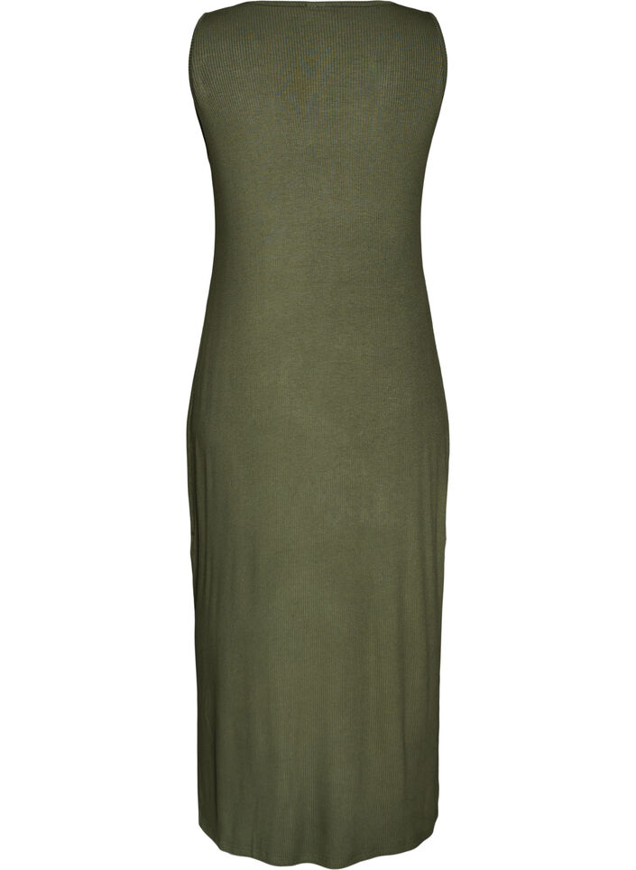 Robe c&ocirc;tel&eacute;e sans manches en viscose, Vert, Packshot image number 1