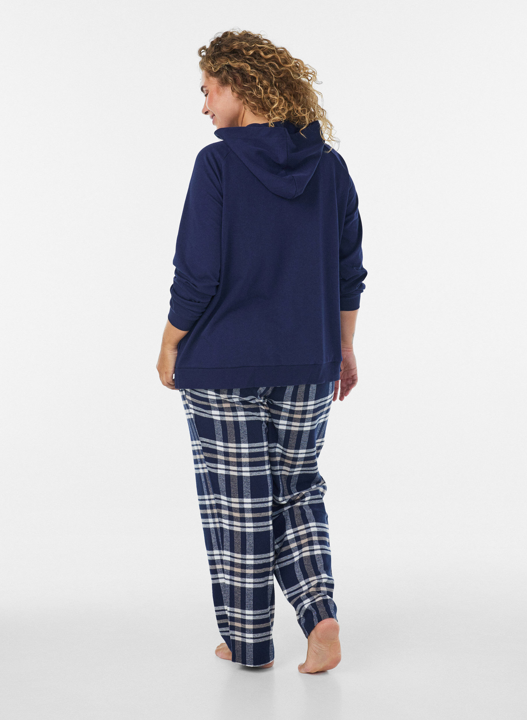 ZizziCardigan en sweat avec une capuche et des poches, Bleu, Model image number 2