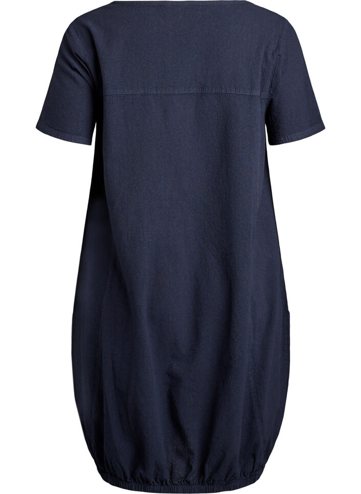 Robe en coton &agrave; manches courtes, Bleu, Packshot image number 1