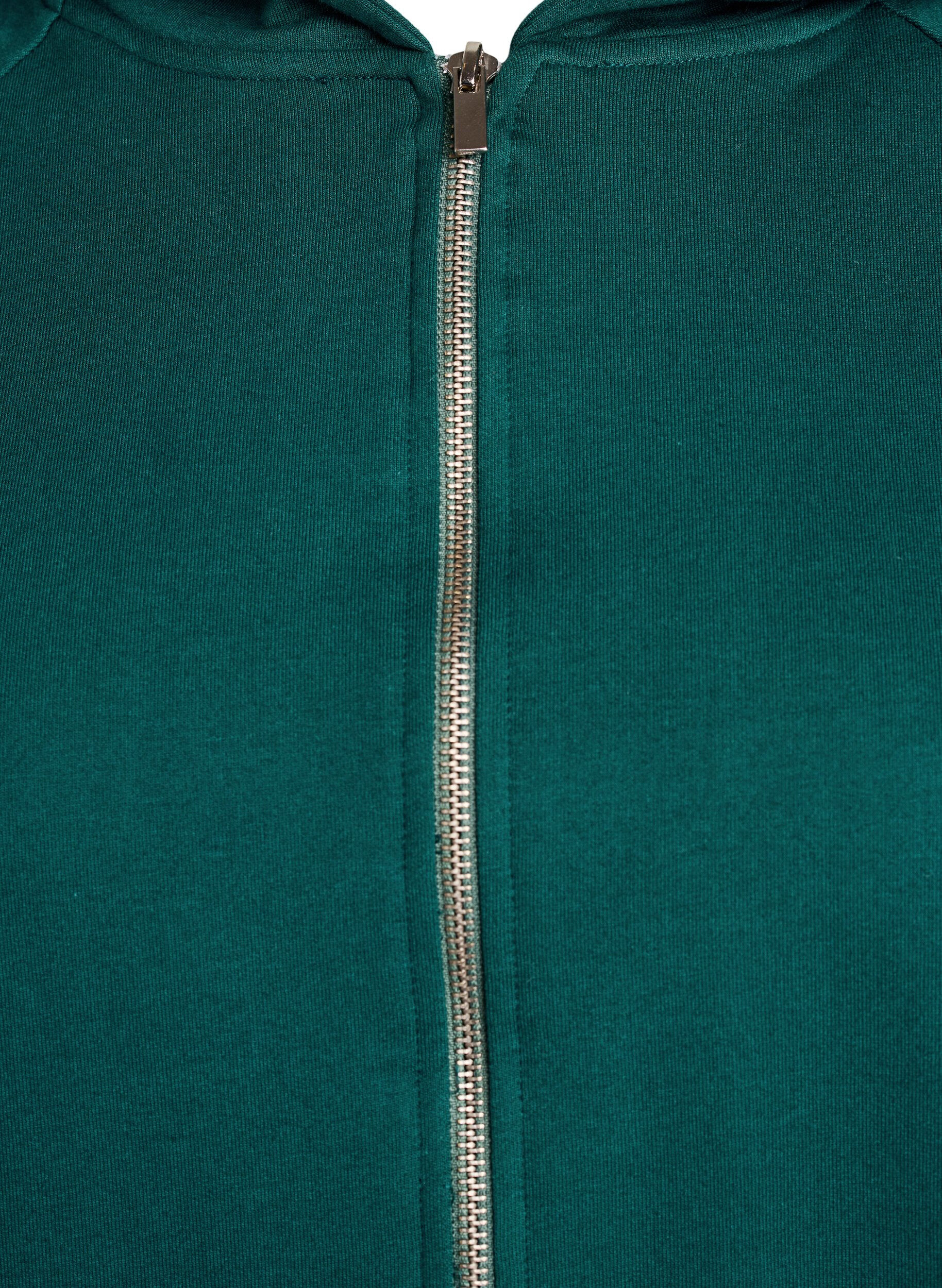 ZizziSweat &agrave; capuche zipp&eacute; avec imprim&eacute; au dos, Vert fonc&eacute;, Packshot image number 2