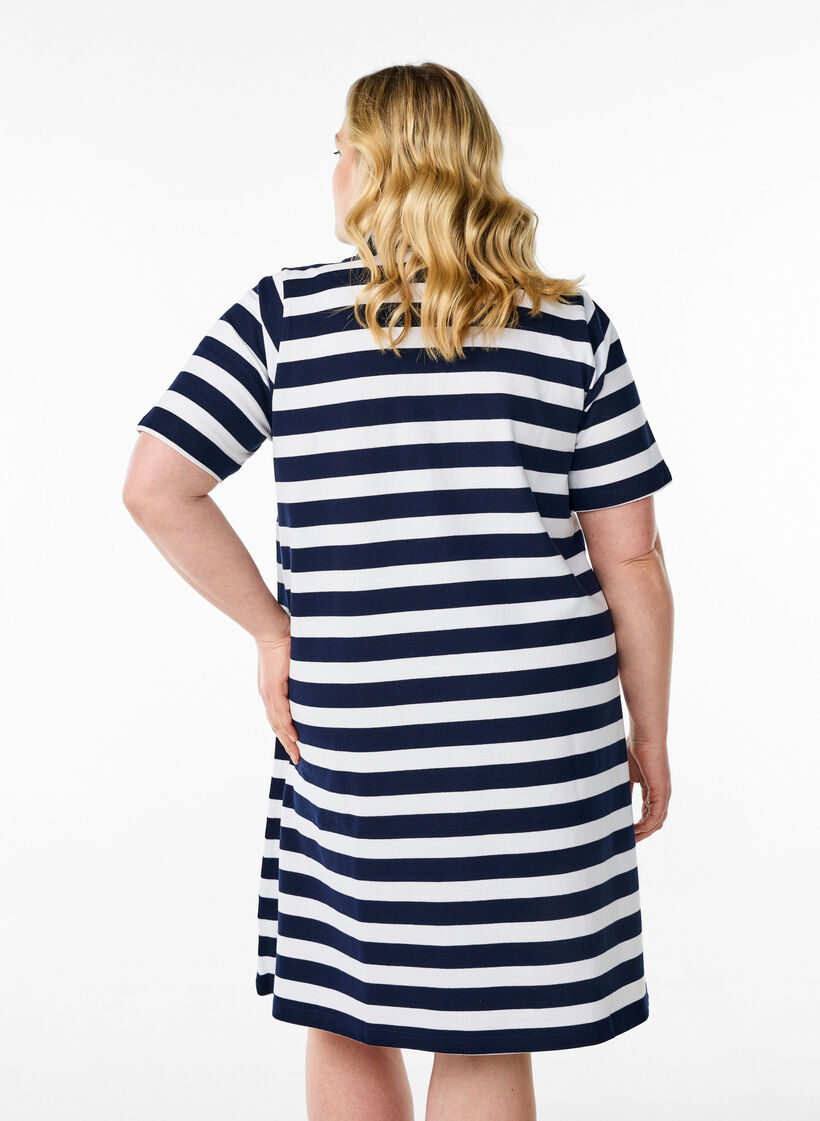 Robe polo courte en trapèze, Bleu, Model image number 2