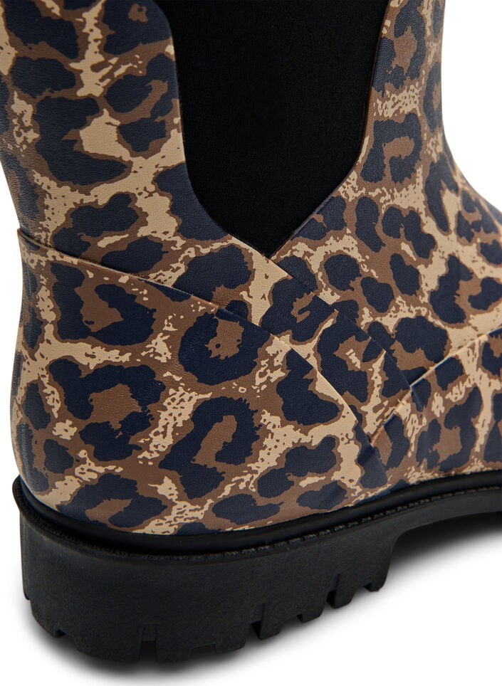 Large - Bottines avec tige en néoprène élastique, Leopard AOP, Packshot image number 4