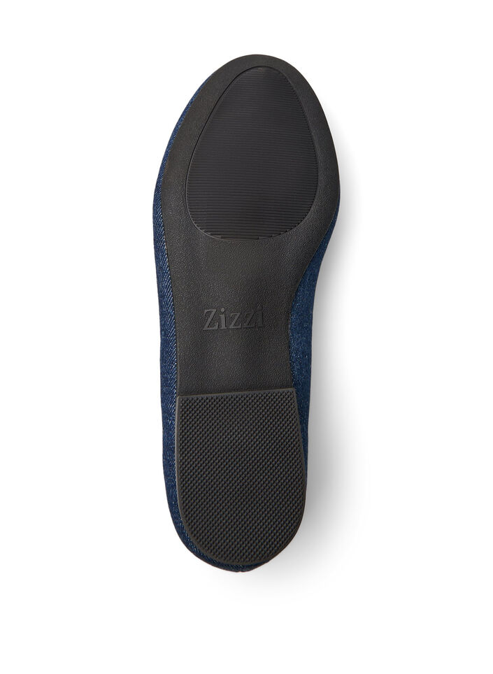 Large - Ballerie en denim et à noeud, Bleu, Packshot