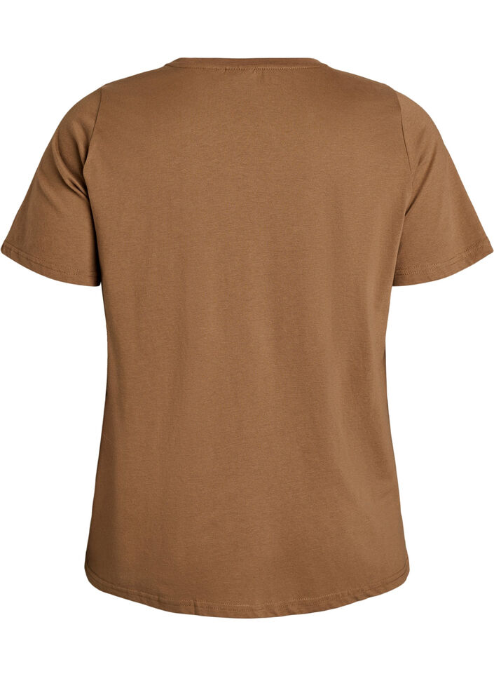 T-shirt imprim&eacute;, Marron, Packshot image number 1