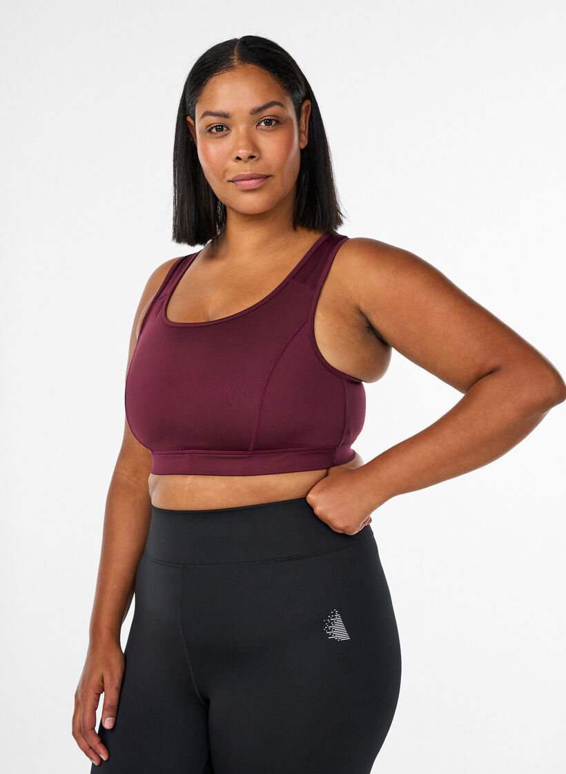 Brassi&egrave;re de sport avec dos nageur, Bordeaux, Model image number 0