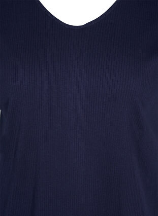 Robe en coton à manches courtes en tricot côtelé, Navy Blazer, Packshot image number 2