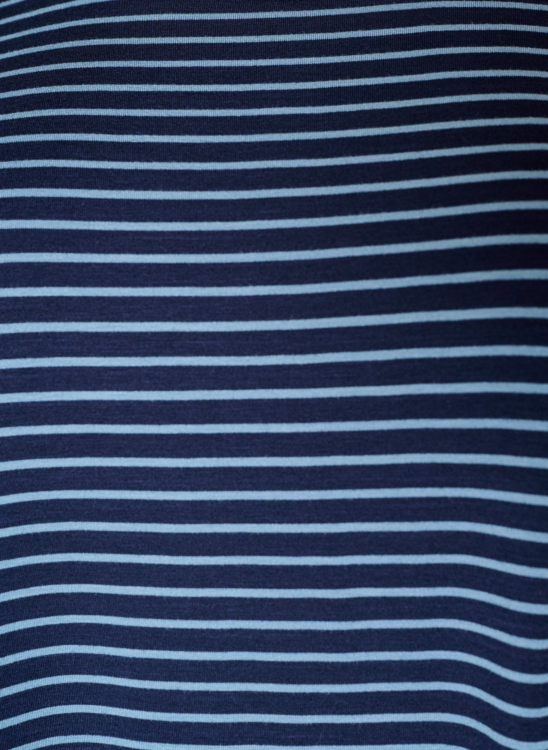 ZizziT-shirt ray&eacute; en viscose avec un col rond, Bleu, Packshot image number 2