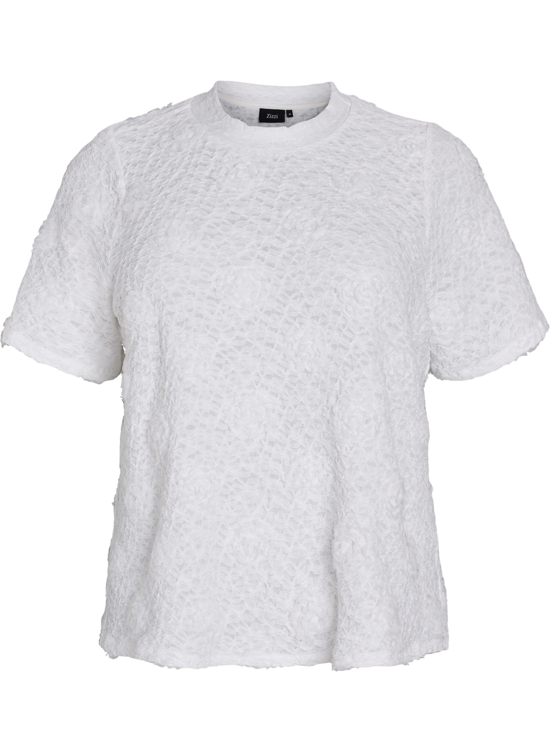 Chemisier avec des fleurs en 3D et des manches courtes