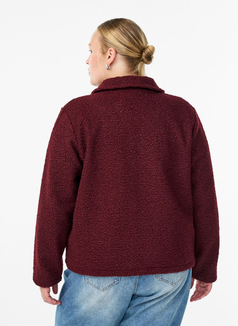 Veste courte zippée, Bordeaux foncé, Model image number 2
