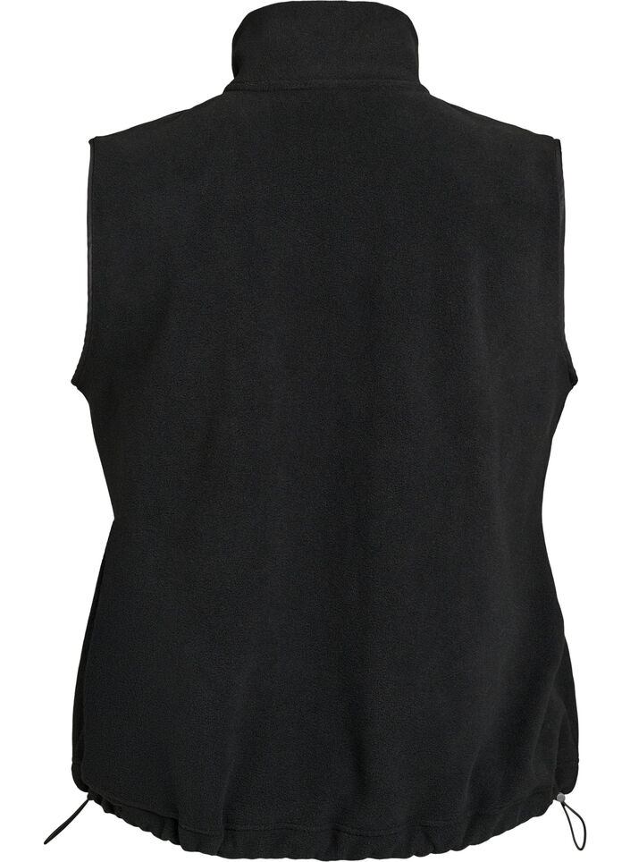 Gilet en polaire avec col montant et cordon de serrage au bas, Noir, Packshot image number 1