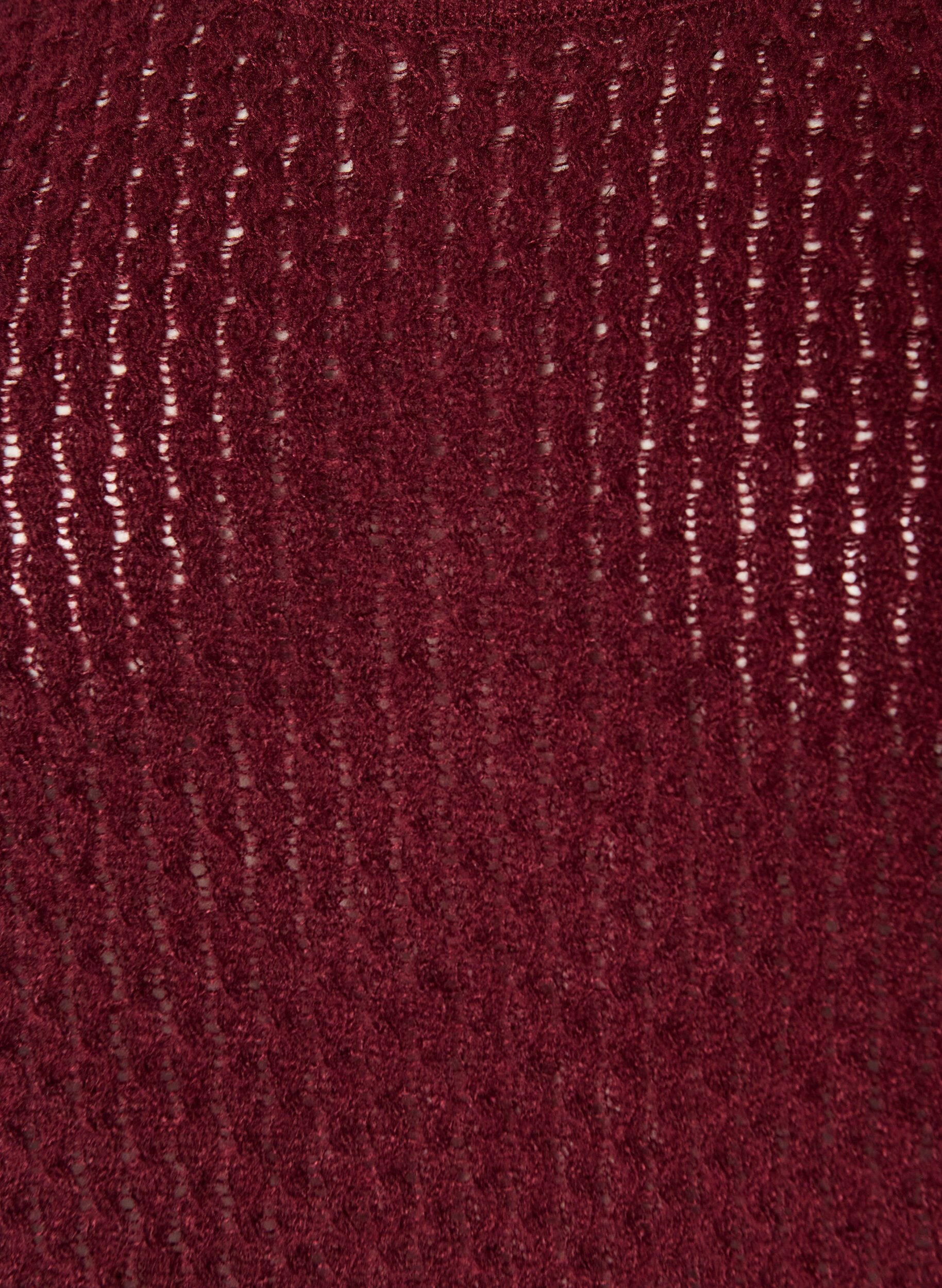 ZizziBlouse en maille avec motif ajour&eacute; textur&eacute;, Bordeaux, Packshot image number 2