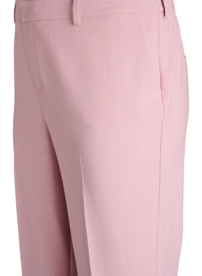 Pantalon de tailleur taille haute et coupe droite, Rose, Packshot