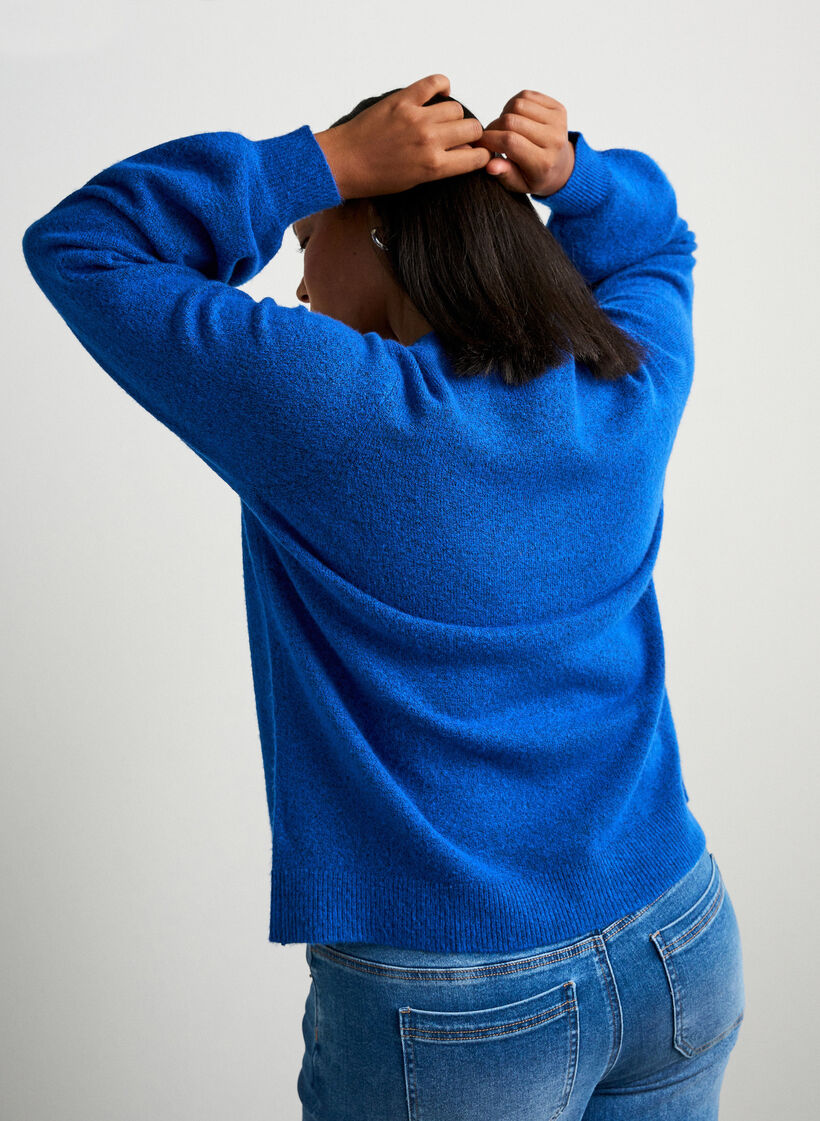 Cardigan en maille douce avec boutons dor&eacute;s, Turquoise, Model image number 2