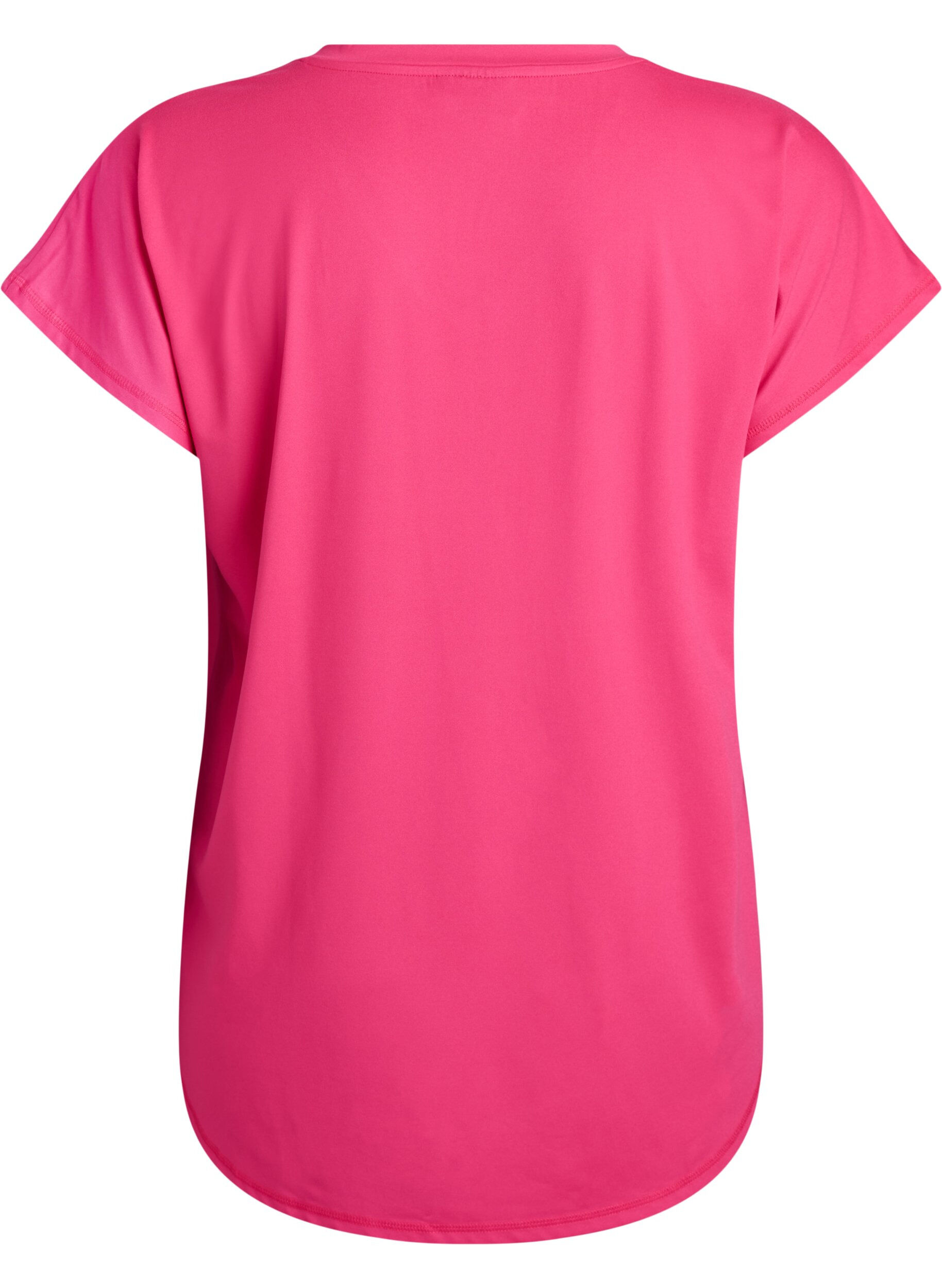 ZizziT-shirt de sport &agrave; manches courtes et col en V, Rose, Packshot image number 1