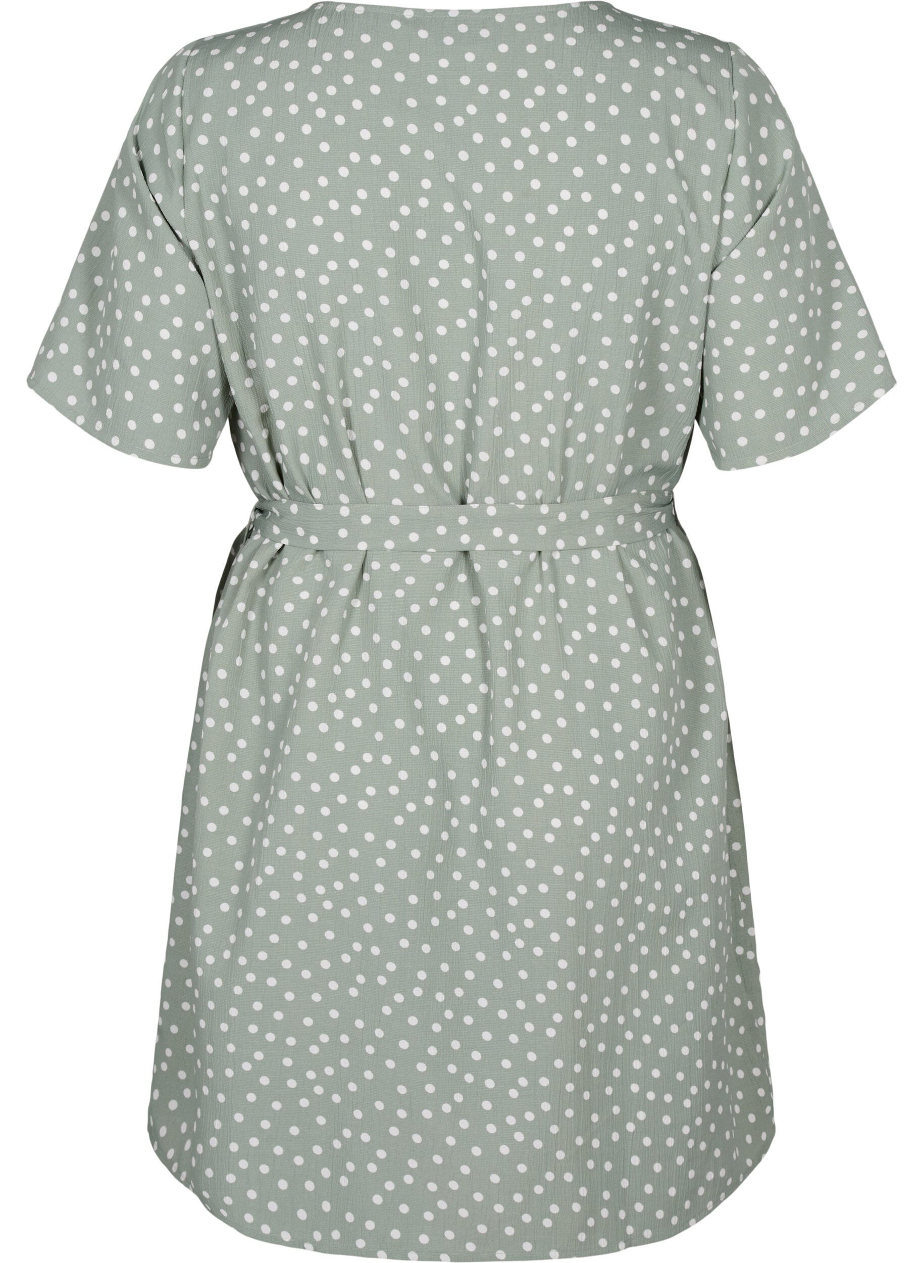 Zizzi FLASH - Robe &agrave; manches courtes avec ceinture, Iceberg Green Dot, Packshot image number 1