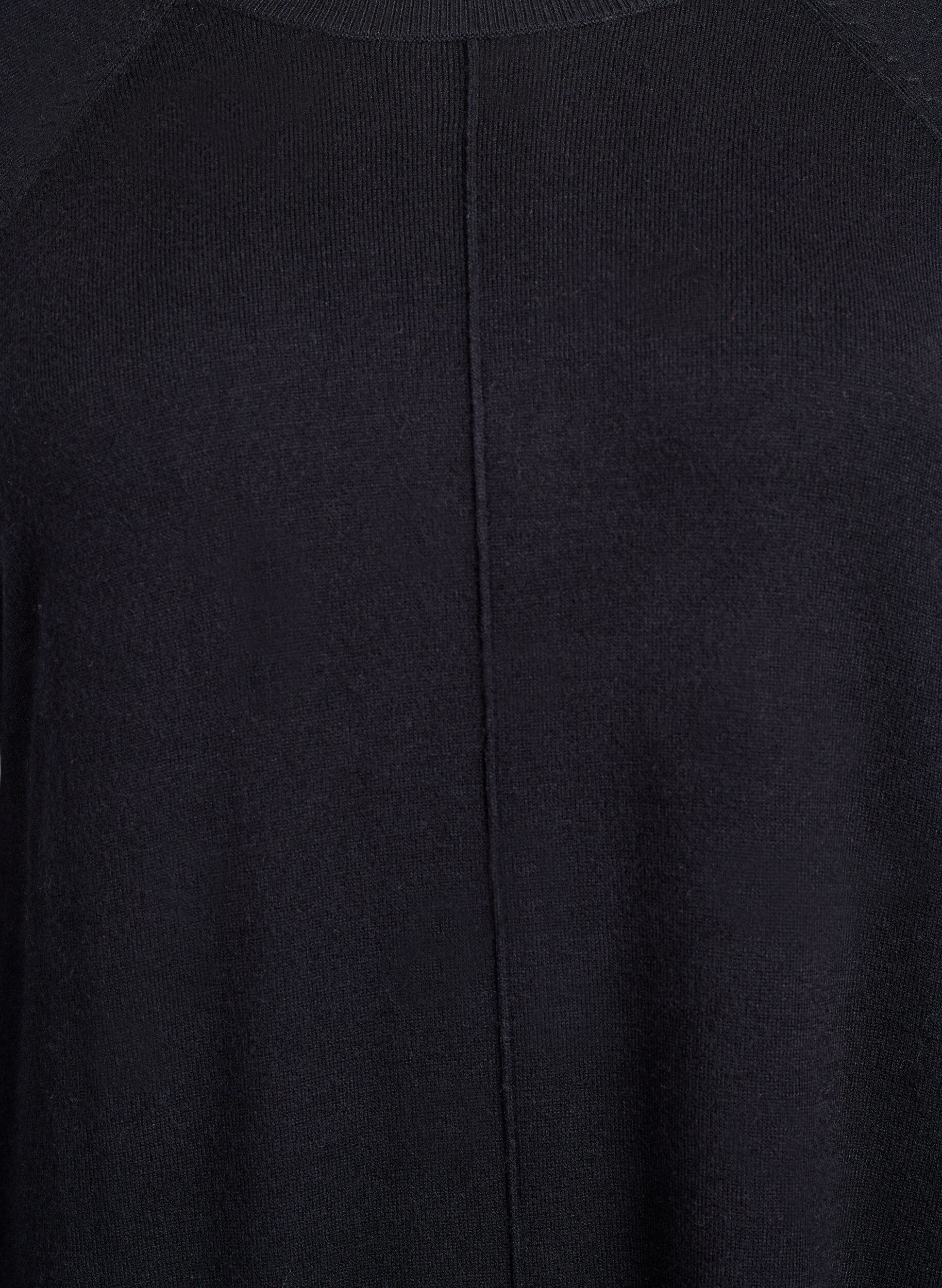 Zizzi Robe courte en maille &agrave; manches raglan et couture centrale, Noir, Packshot image number 2