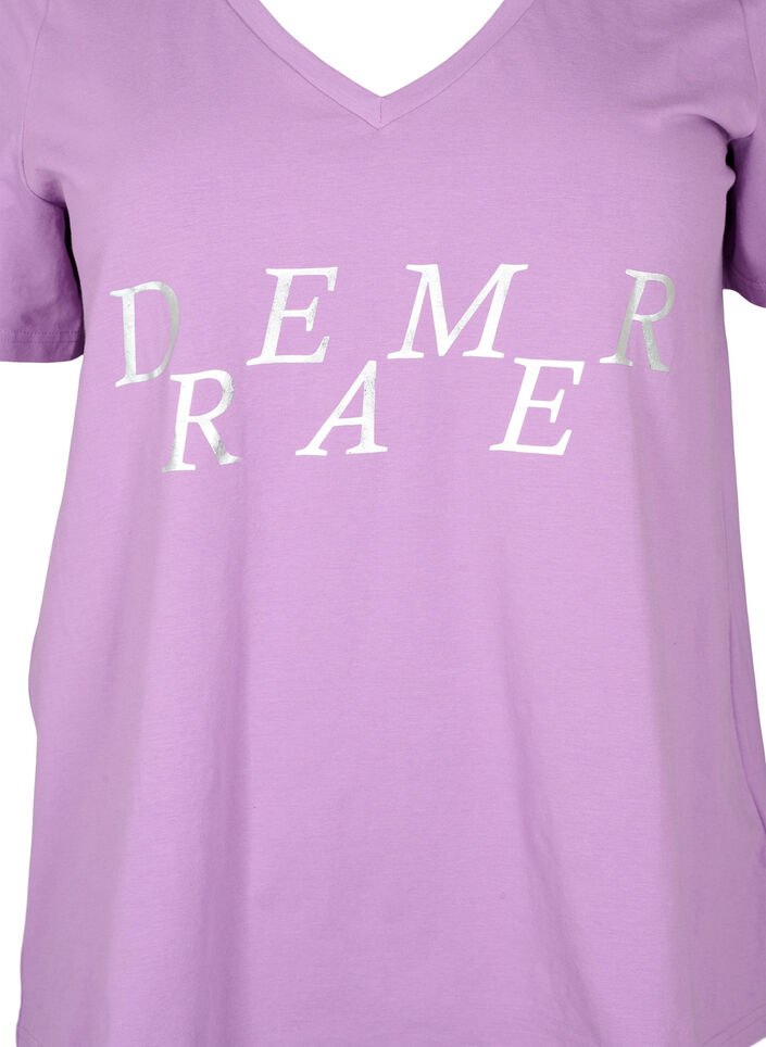 T-shirt de nuit en coton avec impression de texte, L.Crystal w.Dreamer, Packshot image number 2