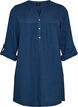 Tunique en mousseline de coton avec broderie anglaise, Bleu, Packshot image number 0