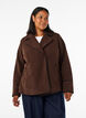 Veste teddy avec d&eacute;tails contrastants, Marron, Model image number 0