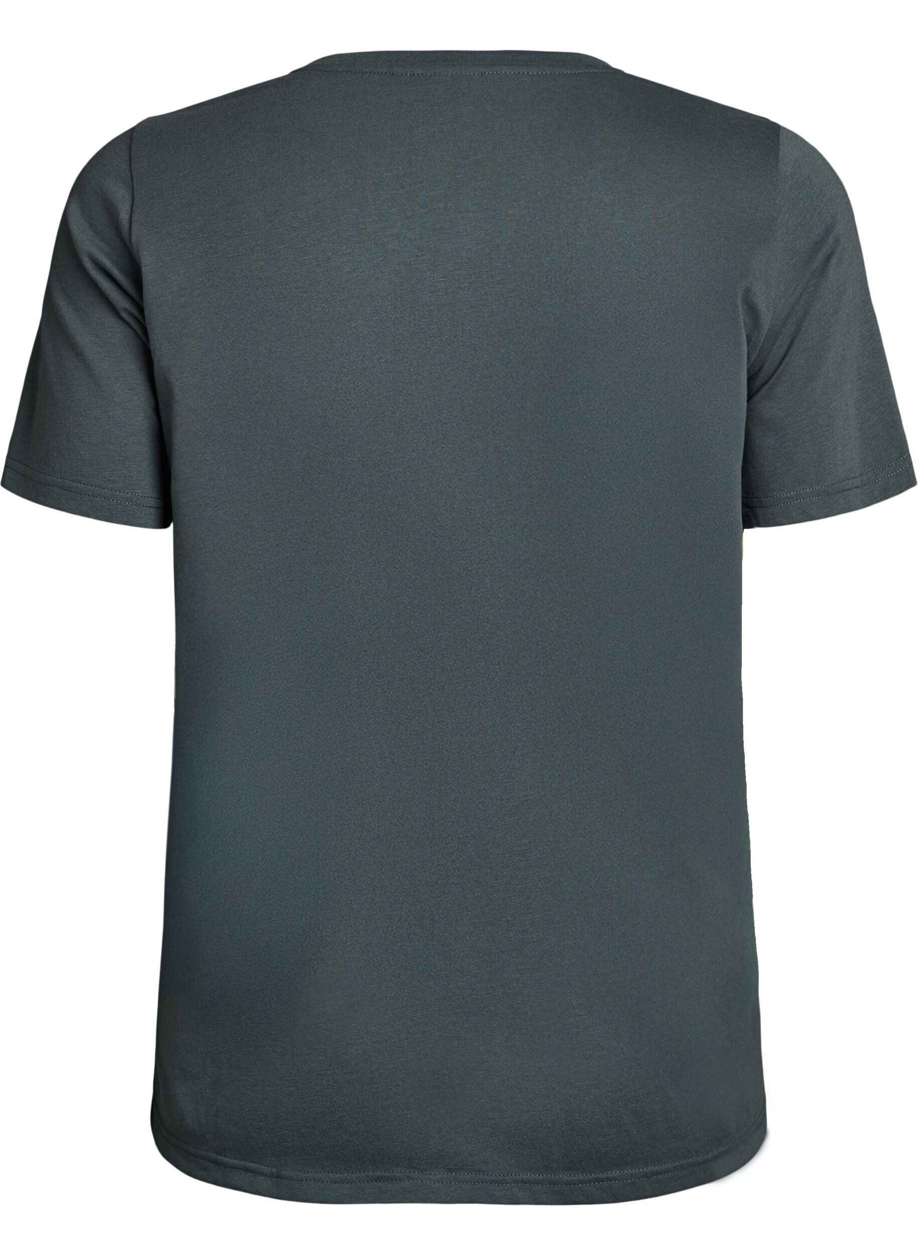 Zizzi T-shirt imprim&eacute;, Vert, Packshot image number 1