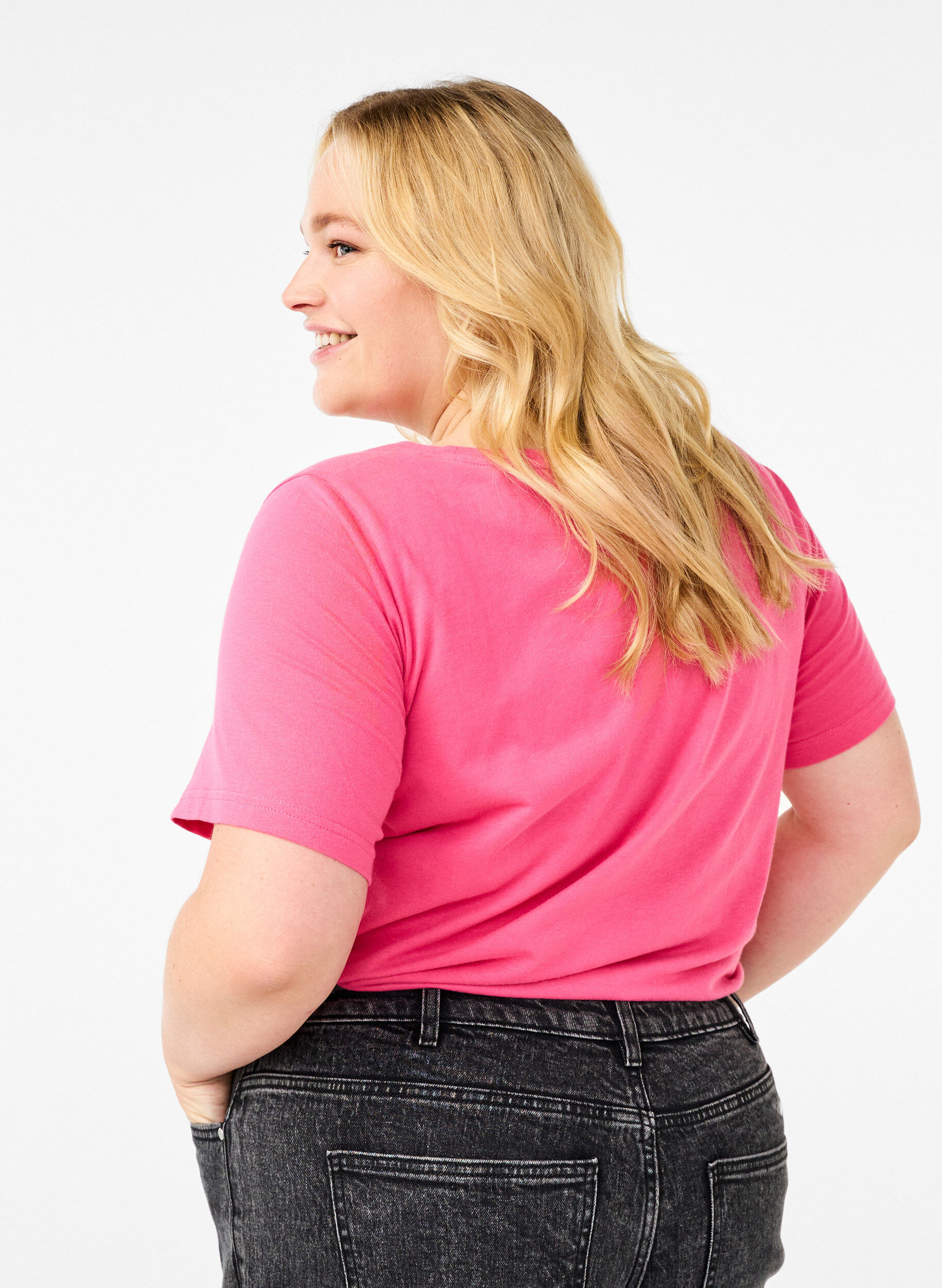 Zizzi FLASH - T-shirt avec motif, Rose, Model image number 2