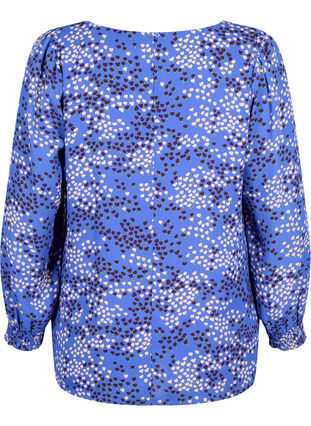 FLASH - Blouse à manches longues avec imprimé et smock, Dazzling Blue AOP, Packshot image number 1
