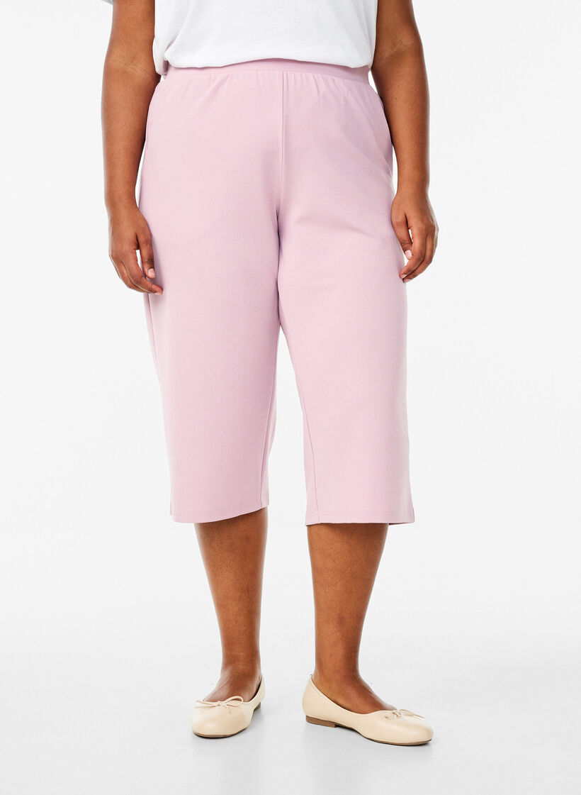 Culotte taille haute &agrave; coupe ample, Rose poudr&eacute;e, Model image number 2