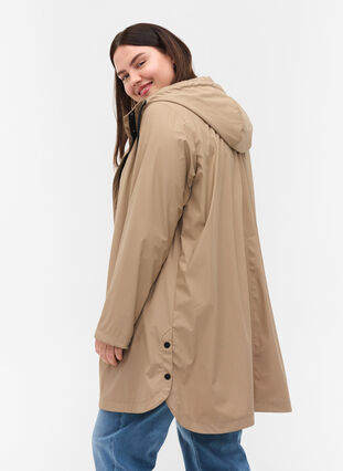 Manteau de pluie avec capuche et poches, Silver Min, Model image number 1