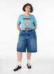 T-shirt en coton avec imprim&eacute;, Bleu, Model image number 1